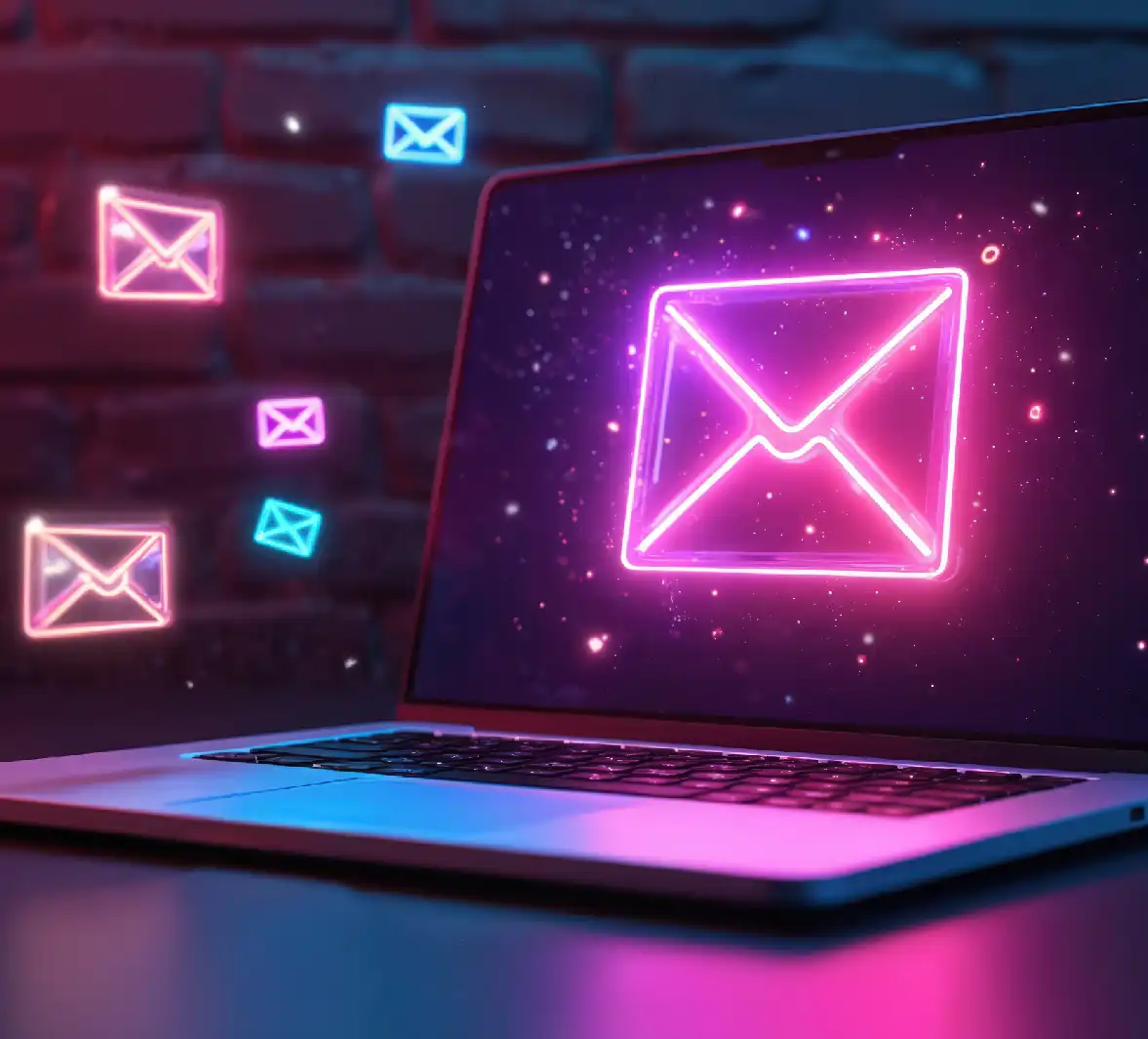 Icono de correo electrónico en el ordenador portátil