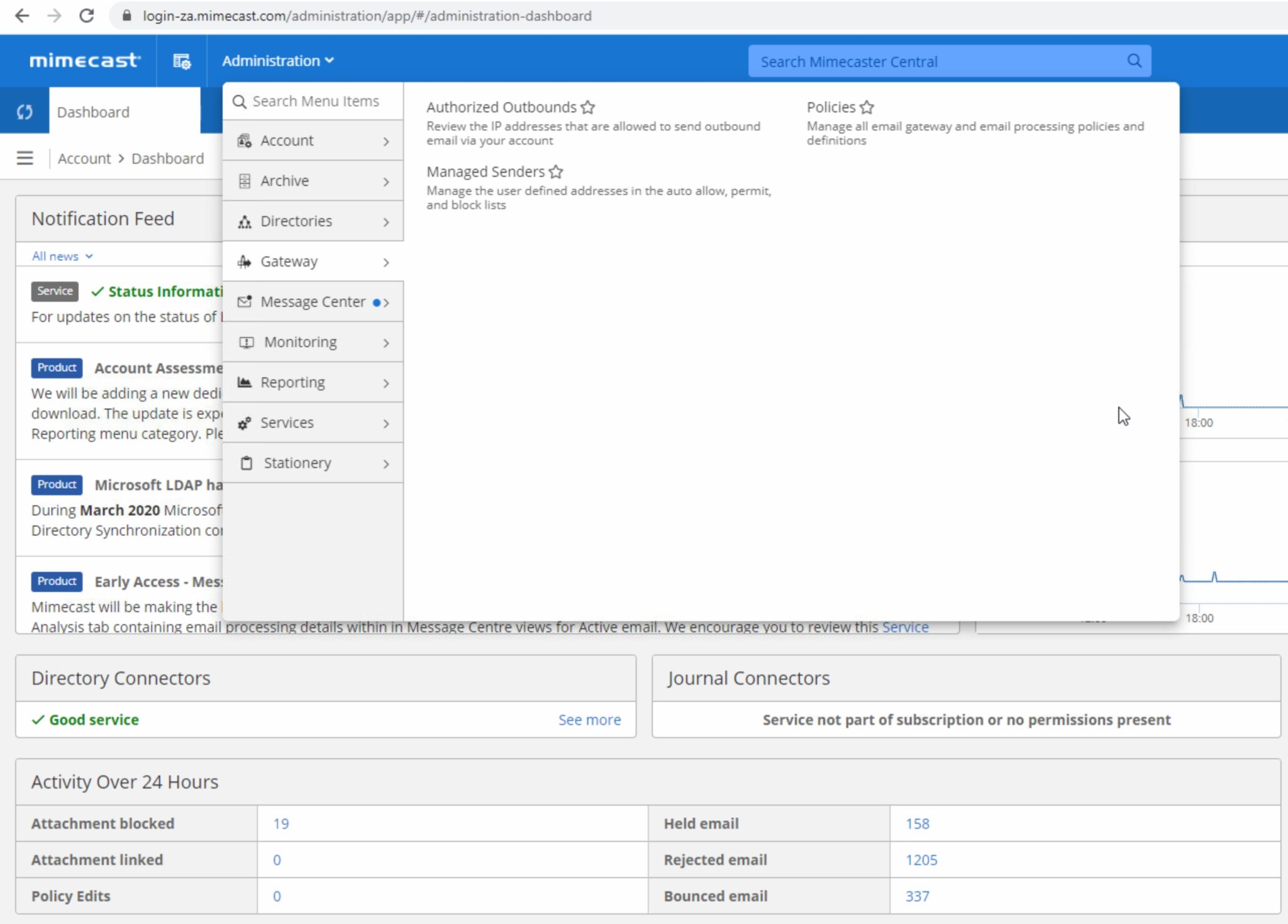 Captura de pantalla de Mimecast Dkim 1